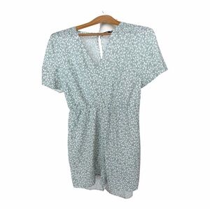 SHEIN Curve Sage Green Floral Tie Waist Romper 2XL